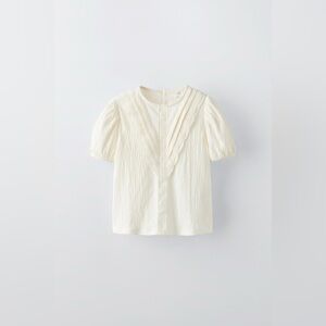 NWT ZARA GIRLS LACE TEXTURE T-SHIRT